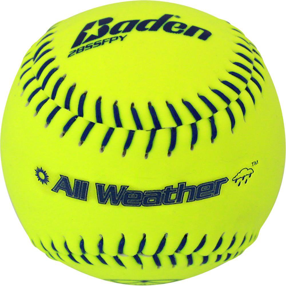 Lot De 2 Balles De Softball Baden Perfection Game Fastpitch – 12" – Cuir Jaune – Approuvées NFHS