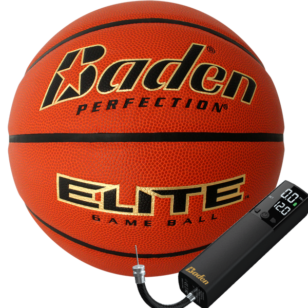 Elite Game Basketball with SMART INFL8 Electric Ball Pump Baden Sports