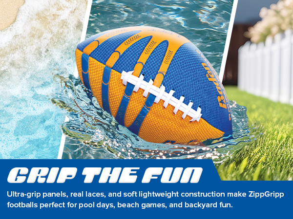 ZippGripp Mini Football – Tacky Grip, Pool & Backyard Play
