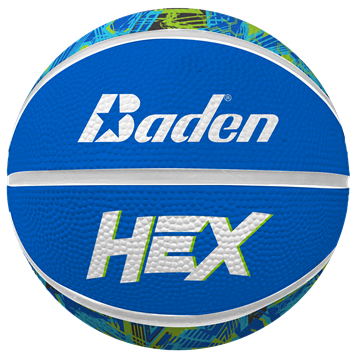 Micro Mini Rubber Basketball Hex BL/LIME/WHT